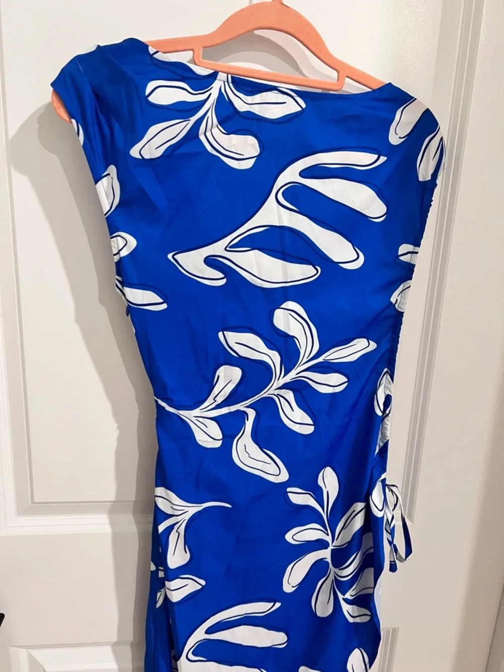Hello Molly One-Shoulder Royal Blue and White Cutout Maxi Dress - Picture 7 of 10
